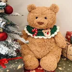 Christmas Crochet Bib Outfit for Plush Toys – Medium/Large Size (MXM-B30)